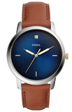Fossil The Minimalist 3H Blue Dial Brown Leather Strap Watch for Men - FS5499 Authentic Buy Shop Now