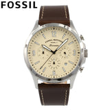Fossil Forrester Chronograph White Dial Brown Leather Strap Watch for Men - FS5696 Authentic Buy Shop Now