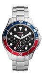 Fossil FB-03 Chronograph Black Dial Silver Steel Strap Watch for Men - FS5767 Authentic Buy Shop Now
