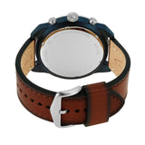 Fossil Bronson Chronograph Luggage Blue Dial Brown Leather Strap Watch for Men - FS5829 Authentic Buy Shop Now