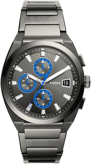 Fossil Everett Chronograph Grey Dial Grey Steel Strap Watch for Men - FS5830 Authentic Buy Shop Now