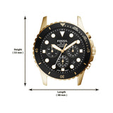 Fossil FB-01 Chronograph Black Dial Gold Steel Strap Watch for Men - FS5836 Authentic Buy Shop Now