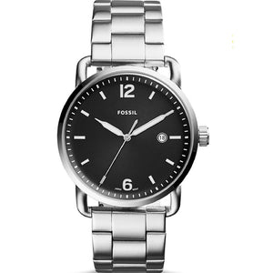 Fossil The Commuter Black Dial Silver Steel Strap Watch for Men - FS5391 Authentic Buy Shop Now