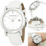 Burberry The City White Dial White Leather Strap Watch for Women - BU9128 Authentic Buy Shop Now