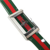 Gucci G Frame Quartz Green & Red Mother of Pearl Dial Multicolor Leather Strap Watch For Women - YA147408 Authentic Buy Shop Now