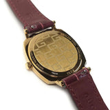 Gucci Grip Quartz Gold Dial Maroon Leather Strap Watch For Women - YA157402 Authentic Buy Shop Now