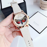 Gucci G Timeless Butterfly White Dial White Leather Strap Watch For Women - YA1264062 Authentic Buy Shop Now