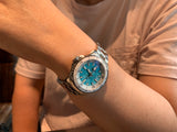 Breitling Superocean Automatic 36 Turquoise Dial Silver Steel Strap Watch for Men - A17377211C1A1 Authentic Buy Shop Now