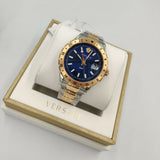 Versace Hellenyium GMT Blue Dial Two Tone Steel Strap Watch for Men - V11060017 Authentic Buy Shop Now
