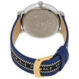 Versace V-Circle Black Dial Blue Leather Strap Watch for Men - VEBQ01419 Authentic Buy Shop Now