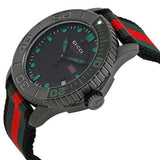 Gucci G Timeless Sport Black Dial Two Tone NATO Strap Watch For Men - YA126229 Authentic Buy Shop Now