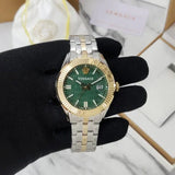 Versace Greca Time Quartz Green Dial Two Tone Steel Strap Watch For Men - VE3K00422 Authentic Buy Shop Now
