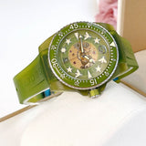 Gucci Dive Automatic Green Dial Green Rubber Strap Unisex Watch - YA136345 Authentic Buy Shop Now