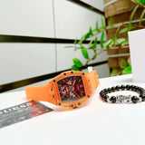 Guess Phoenix Multifunction Black Dial Orange Rubber Strap Watch For Men - GW0203G10 Authentic Buy Shop Now