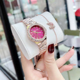Michael Kors Lennox Analog Pink Dial Rose Gold Steel Strap Watch For Women - MK7396 Authentic Buy Shop Now