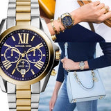 Michael Kors Bradshaw Blue Dial Two Tone Steel Strap Watch for Women - MK5976 Authentic Buy Shop Now