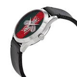 Gucci G Timeless Quartz Green & Red Dial Black Leather Strap Watch For Men - YA1264149 Authentic Buy Shop Now