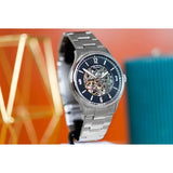 Fossil Forrester Automatic Skeleton Black Dial Silver Steel Strap Watch for Men - ME3180 Authentic Buy Shop Now
