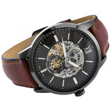 Fossil Townsman Automatic Skeleton Black Dial Brown Leather Strap Watch for Men - ME3181 Authentic Buy Shop Now