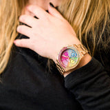Guess Confetti Multifunction Multicolor Dial Rose Gold Steel Strap Watch For Women - GW0483L3 Authentic Buy Shop Now