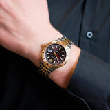 Versace Hellenyium GMT Black Dial Two Tone Steel Strap Watch for Men - V11040015 Authentic Buy Shop Now
