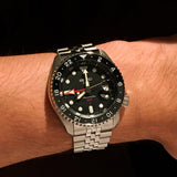 Seiko 5 Sports Automatic GMT Black Dial Silver Steel Strap Watch For Men - SSK001K1 Authentic Buy Shop Now