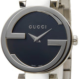 Gucci Interlocking G Quartz Black Dial Black Steel Strap Watch For Women - YA133502 Authentic Buy Shop Now