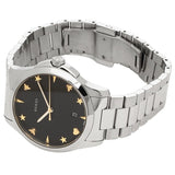 Gucci G Timeless Black Dial Silver Steel Strap Watch For Women - YA1264029 Authentic Buy Shop Now