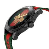 Gucci Dive Green & Red Dial Green & Red Nylon Strap Watch For Men - YA136216 Authentic Buy Shop Now