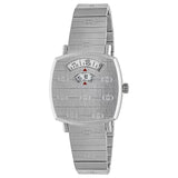 Gucci Grip Quartz Silver Dial Silver Steel Strap Watch For Men - YA157501 Authentic Buy Shop Now