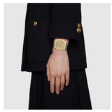 Gucci 25H Quartz Gold Dial Silver Steel Strap Watch for Women - YA163403 Authentic Buy Shop Now