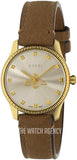 Gucci G Timeless Quartz Silver Dial Brown Leather Strap Watch For Women - YA1265022 Authentic Buy Shop Now