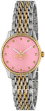 Gucci G Timeless Quartz Pink Dial Two Tone Steel Strap Watch For Women - YA1265030 Authentic Buy Shop Now
