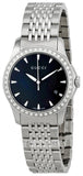 Gucci G Timeless Diamonds Mother of Pearl Black Dial Silver Mesh Bracelet Watch For Women - YA126507 Authentic Buy Shop Now