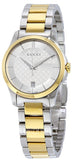 Gucci G Timeless Quartz Silver Dial Two Tone Steel Strap Watch For Women - YA126531 Authentic Buy Shop Now