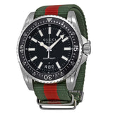 Gucci Dive Black Dial Two Tone NATO Strap Watch For Men - YA136206 Authentic Buy Shop Now