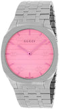 Gucci 25H Quartz Pink Dial Silver Steel Strap Watch for Women - YA163410 Authentic Buy Shop Now