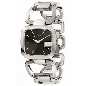 Gucci G Gucci Black Dial Silver Steel Strap Watch For Women - YA125407 Authentic Buy Shop Now