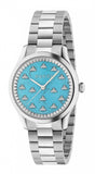 Gucci G Timeless Quartz Turquoise Dial Silver Steel Strap Unisex Watch - YA1265044 Authentic Buy Shop Now