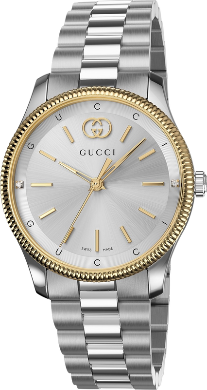 Gucci G Timeless Quartz Silver Dial Two Tone Steel Strap Watch for Women - YA1265063 Authentic Buy Shop Now