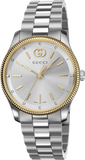 Gucci G Timeless Quartz Silver Dial Two Tone Steel Strap Watch for Women - YA1265063 Authentic Buy Shop Now