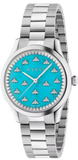 Gucci G Timeless Quartz Turquoise Dial Silver Steel Strap Unisex Watch - YA1265044 Authentic Buy Shop Now