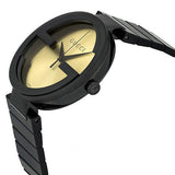 Gucci Interlocking Grammy XL Gold Dial Black Steel Strap Watch for Men - YA133209 Authentic Buy Shop Now