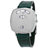 Gucci Grip Quartz Silver Dial Green Leather Strap Watch For Women - YA157404 Authentic Buy Shop Now