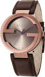 Gucci Interlocking Iconic Brown Dial Brown Leather Strap Watch For Women - YA133207 Authentic Buy Shop Now