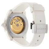 Gucci Dive Automatic Transparent Dial White Rubber Strap Watch For Men - YA136343 Authentic Buy Shop Now