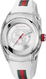 Gucci Sync Quartz White Dial White Rubber Strap Unisex Watch - YA137302 Authentic Buy Shop Now