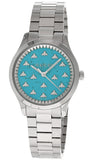 Gucci G Timeless Quartz Turquoise Dial Silver Steel Strap Unisex Watch - YA1265044 Authentic Buy Shop Now