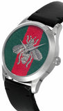 Gucci G Timeless Quartz Green & Red Dial Black Leather Strap Watch For Men - YA1264149 Authentic Buy Shop Now