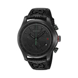 Gucci G Timeless Chronograph Black Dial Black Leather Strap Watch For Men - YA126244 Authentic Buy Shop Now